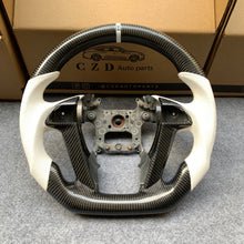 Load image into Gallery viewer, CZD auto parts for Honda 8th gen Accord 2008-2012 carbon fiber steering wheel with white perforated leather side
