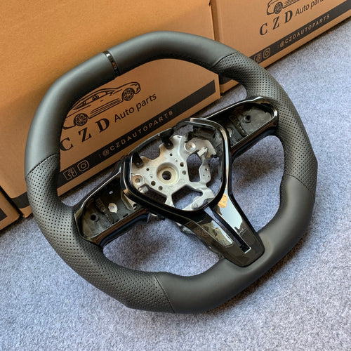 CZD autoparts for Infiniti Q50 2018-2019 carbon fiber steering wheel with black smooth leather
