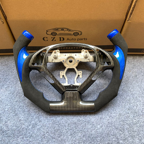 czd auto parts carbon fiber steering wheel for Infiniti G37 with blue thumb grips
