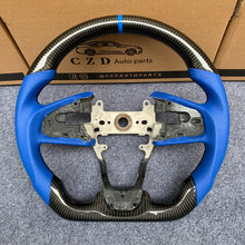 Load image into Gallery viewer, czd auto parts carbon fiber steering wheel for Honda 10th gen Civic SI 2016-2021 with blue perforated leather