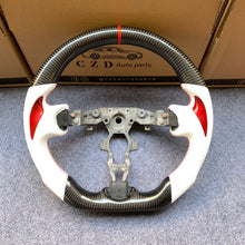 Load image into Gallery viewer, CZD autoparts for Nissan Juke 2011-2017 carbon fiber steering wheel with white perforated leather side