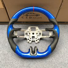 Load image into Gallery viewer, CZD auto parts for Ford Mustang 2018-2022 carbon fiber steering wheel with gloss blue carbon