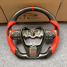Load image into Gallery viewer, CZD auto parts for Toyota 8th gen Camry se xse le xle 2018-2022 carbon fiber steering wheel with red stripe line