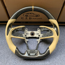 Load image into Gallery viewer, CZD auto parts for Honda FK8 2016-2021 carbon fiber steering wheel with apricot perforated leather side