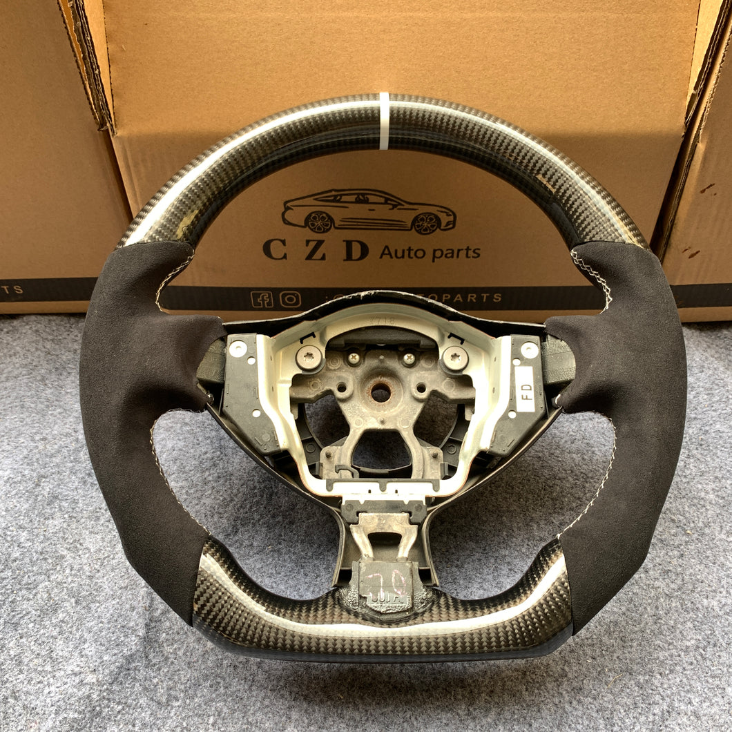CZD autoparts for Nissan Juke 2011-2017 carbon fiber steering wheel  with alcantara leather side