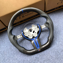 Load image into Gallery viewer, CZD Autoparts For BMW X5 M F85 X6 M F86 carbon fiber steering wheel inner trim in gloss blue