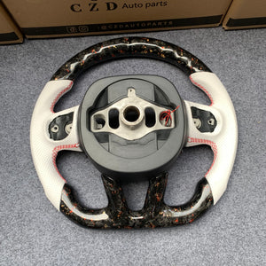 CZD auto parts For Dodge (SRT) Challenger 2015-2021 carbon fiber steering wheel with thumbgrips