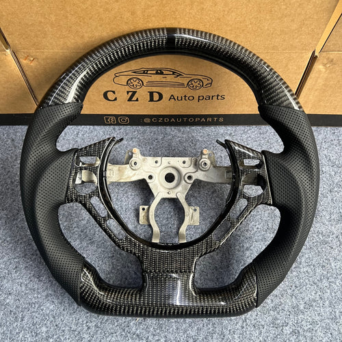 CZD autoparts for Nissan GTR R35 2009-2016 steering wheel with gloss black carbon fiber trim