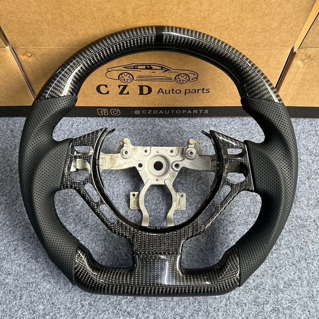 CZD autoparts for Nissan GTR R35 2009-2016 steering wheel with gloss black carbon fiber trim