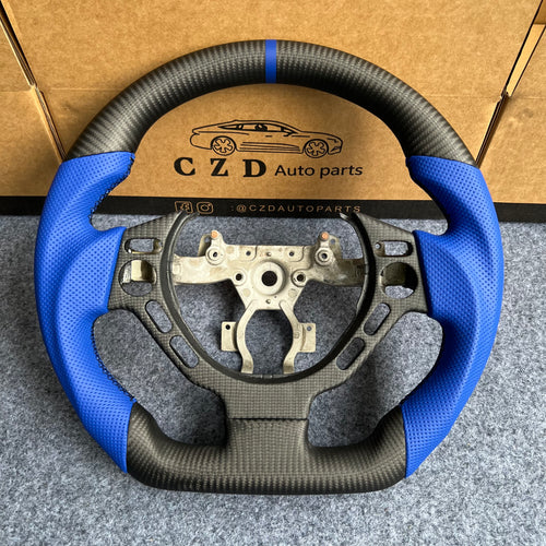 CZD autoparts for Nissan GTR R35 2009-2016 steering wheel with blue perforated leather side