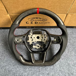 czd auto parts carbon fiber steering wheel for Honda 11th gen Civic XI 2021-2022 with gloss carbon fiber
