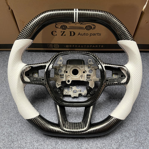 czd auto parts carbon fiber steering wheel for Honda 11th gen Civic XI 2021-2022 with flat top flat bottom shape