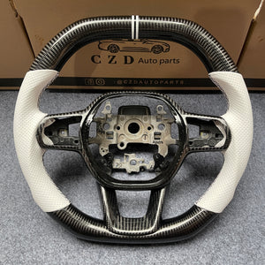 czd auto parts carbon fiber steering wheel for Honda 11th gen Civic XI 2021-2022 with flat top flat bottom shape