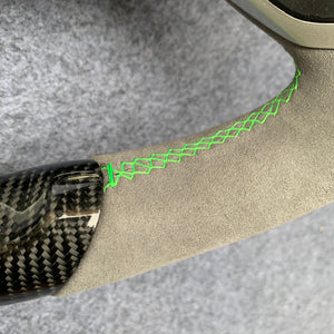 CZD auto parts carbon fiber steering wheel for camaro 2010-2011 with green stitching