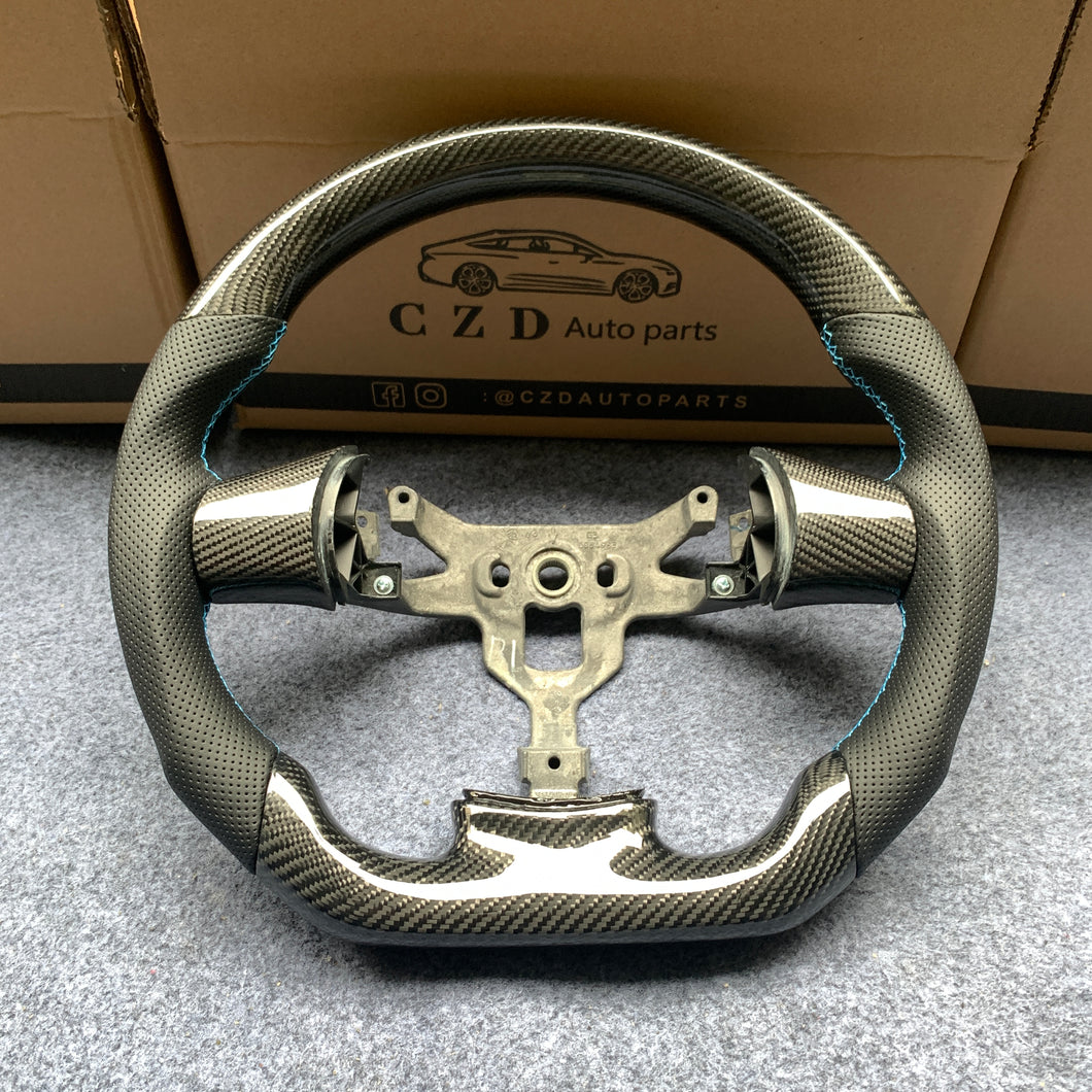 CZD autoparts for  Chevrolet Corvette C6 Z06 C6 2005-2013 carbon fiber steering wheel with  blue stitching