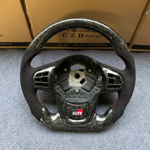 Load image into Gallery viewer, CZD auto parts for TOYOTA SUPRA A90 A91 MK5 2020-2021 carbon fiber steering wheel with black alcantara leather side &amp; forged carbon