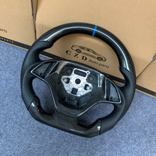Load image into Gallery viewer, CZD autoparts for Chevrolet Corvette C7 2014-2019 carbon fiber steering wheel with black smooth leather side