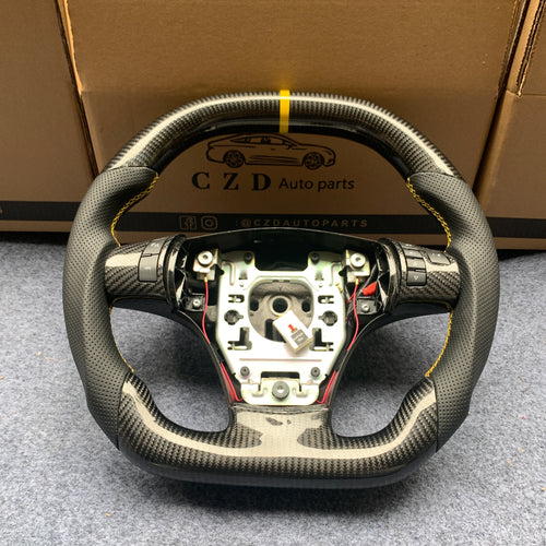CZD autoparts for  Chevrolet Corvette C6 Z06 C6 2005-2013 carbon fiber steering wheel with yellow stripe line