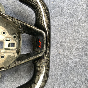 CZD Autoparts for Ford  Edge SE ST AWD/ Fusion/ Mondeo MK5/ Galaxy/ S-Max 2013-2020 carbon fiber steering wheel with red stripe line