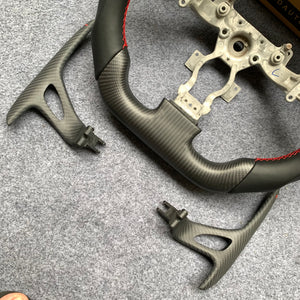 CZD autoparts for Nissan gtr  r35 2009-2016 carbon fiber steering wheel with matte carbon fiber paddles shifter