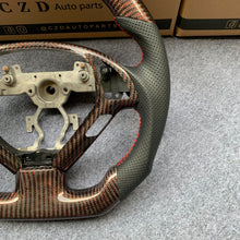 Load image into Gallery viewer, CZD autoparts for Infiniti EX35/ EX37/ G25/ G35/ G37/ G37X/ Q40/ Q60/ QX50 2007-2018 carbon fiber steering wheel with red stitching