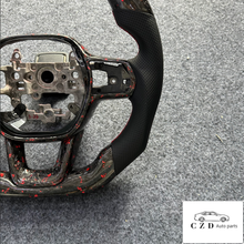 Load image into Gallery viewer, CZD auto parts for Honda 11th gen Civic XI 2021-2022 carbon fiber steering wheel forged carbon with red flakes