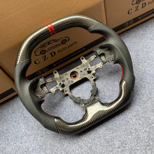 Load image into Gallery viewer, CZD Autoparts For Honda FK2 carbon fiber steering wheel red double stripe