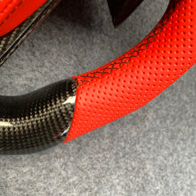 Load image into Gallery viewer, CZD auto parts for 2019-2022 Toyota 8th gen Camry se xse le xle/Avalon carbon fiber steering wheel with red perfortaed leather