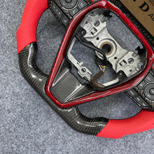 Load image into Gallery viewer, CZD autoparts for Toyota 8th gen Camry se xse le xle 2018-2022 carbon fiber steering wheel with red  perforated leather