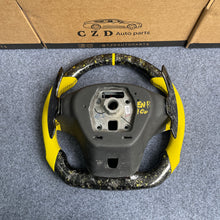 Load image into Gallery viewer, CZD auto parts for Volt 2011-2015 carbon fiber steering wheel forged carbon with yellow flakes