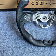 Load image into Gallery viewer, CZD autoparts for Nissan GTR R50 2017-2022 carbon fiber steering wheel with matte carbon fiber &amp; red smooth leather stripe line