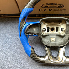 Load image into Gallery viewer, CZD auto parts for Dodge Durango 2018-2021 carbon fiber steering wheel with blue perforated leather side