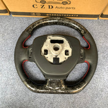 Load image into Gallery viewer, CZD autoparts for Chevrolet Corvette C7 2014-2019 carbon fiber steering wheel with gloss blue thumb grips