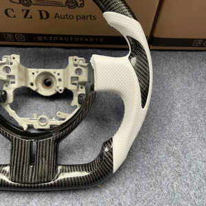 czd auto parts carbon fiber steering wheel for Toyota 86 2012-2016 with white leather