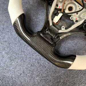 CZD auto parts carbon fiber steering wheel for Lexus IS250 /300 /350 2006-2013 with white perforated leather