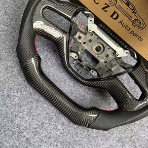 czd auto parts carbon fiber steering wheel for Honda civic 2006-2008 with black perforated leather