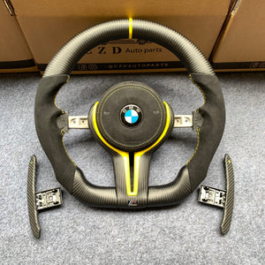 CZD Autoparts for BMW M1 M2 M3 M4 F80 F82 F83 carbon fiber steering wheel with extended paddles shifters