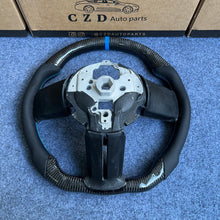 Load image into Gallery viewer, CZD autoparts for Ford Mustang 2009-2014 carbon fiber steering wheel with black perforated leather side