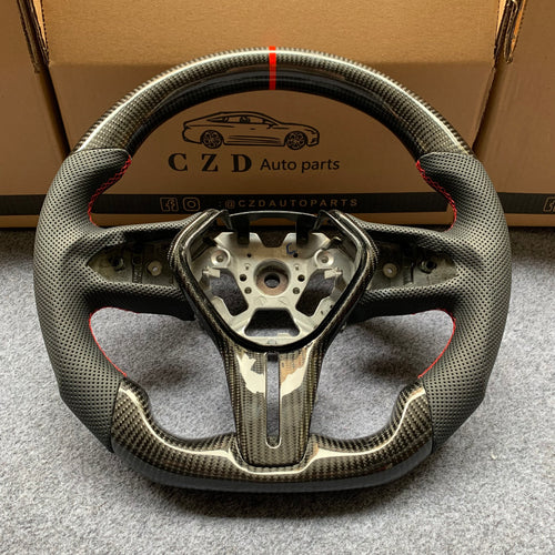 czd auto parts carbon fiber steering wheel for Infiniti Q50 2018-2019 with red stripe