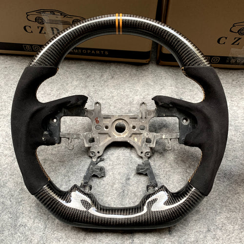 czd auto parts carbon fiber steering wheel for Honda 9th gen Accord SPORT 4 DOOR SEDAN 2013-2017 with yellow stripe