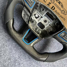 Load image into Gallery viewer, CZD auto parts for Ford Escape 2017-2019 carbon fiber steering wheel with blue stripe line