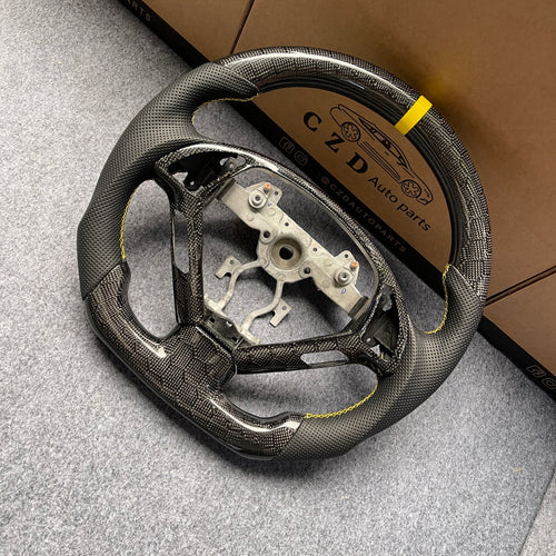 czd auto parts carbon fiber steering wheel for Infiniti G25 G35 G37 G37X 2007-2015 with yellow stripe