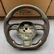 Load image into Gallery viewer, CZD auto parts for SQ5 (8R) carbon fiber steering wheel with alcantara leather side