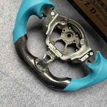 Load image into Gallery viewer, CZD autoparts for  Infiniti FX FX35 FX37 FX50 2009-2017 carbon fiber steering wheel with tiffany blue perforated leather side