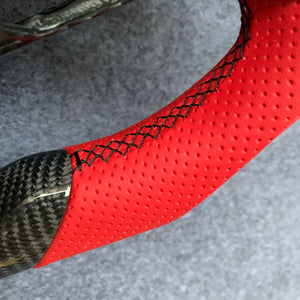 czd auto parts carbon fiber steering wheel for Infiniti G37 with red perforated leather