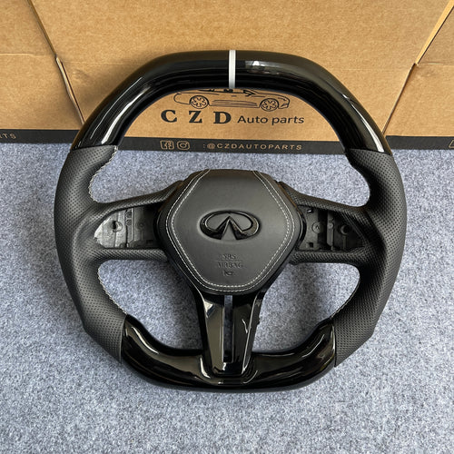 CZD autoparts forInfiniti Q50 2018-2019 carbon fiber steering wheel with airbag cover