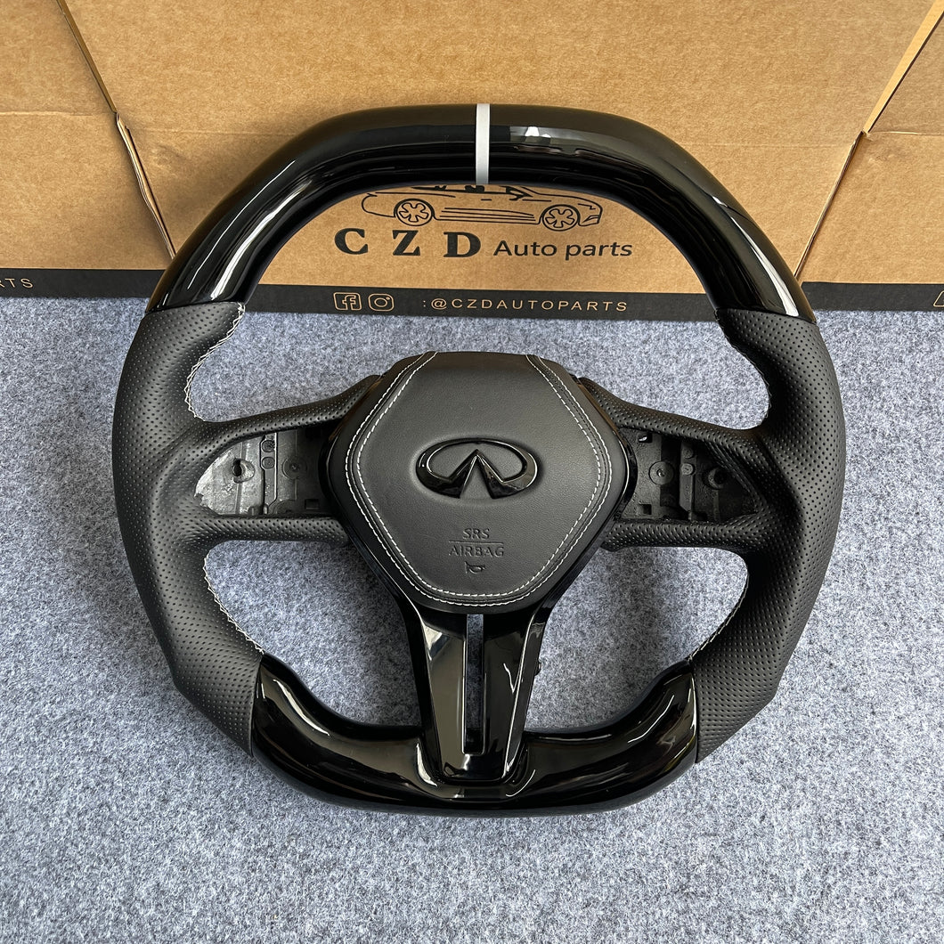 CZD autoparts forInfiniti Q50 2018-2019 carbon fiber steering wheel with airbag cover