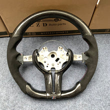 Load image into Gallery viewer, CZD auto parts for  BMW M2 F87 M3 F80 M4 F82 F83 M5 F10 M6 F06 F12 F13 X5 M F85 X6 M F86 carbon fiber steering wheel with alcantara leather side