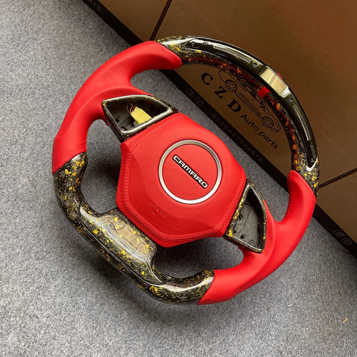 CZD auto parts carbon fiber steering wheel for Chevrolet 6th gen Camaro 2016-2020 with airbag cover