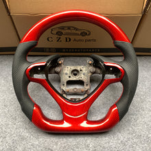 Load image into Gallery viewer, czd auto parts carbon fiber steering wheel for Acura TSX 2009-2014 with gloss red carbon fiber on top and bottom